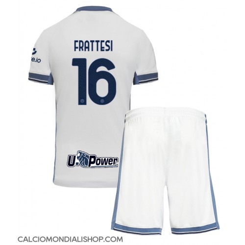 Maglie da calcio Inter Milan Davide Frattesi #16 Seconda Maglia Bambino 2024-25 Manica Corta (+ Pantaloni corti)